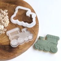 TRAIN STAMP (LOCOMOTIVE) WITH MATCHING CUTTER