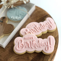 Happy Birthday Power Pop! stamp with matching bubble cutter