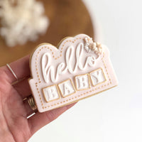 Hello Baby blocks Power Pop! stamp with matching cutter