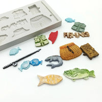 KATY SUE - MINIATURE GONE FISHING SILICONE MOULD