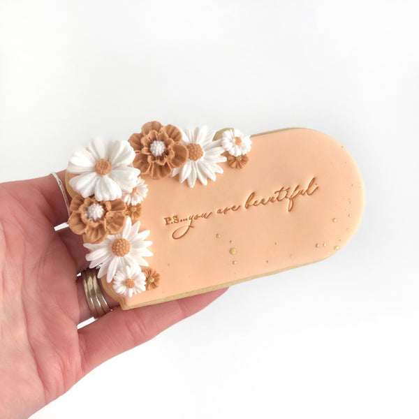 MINI CURSIVE SCRIPT IMPRESSION STAMP - P.S YOU ARE BEAUTIFUL