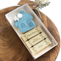 Snow home stamp with matching cutter