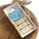 Snow home stamp with matching cutter