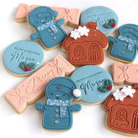 Snow home stamp with matching cutter