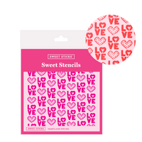 SWEET STICKS SWEET STENCILS - HEARTS LOVE STITCHES