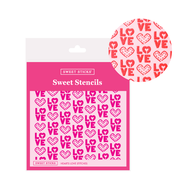 SWEET STICKS SWEET STENCILS - HEARTS LOVE STITCHES