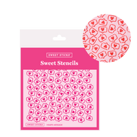 SWEET STICKS SWEET STENCILS - HEARTS MESSAGE