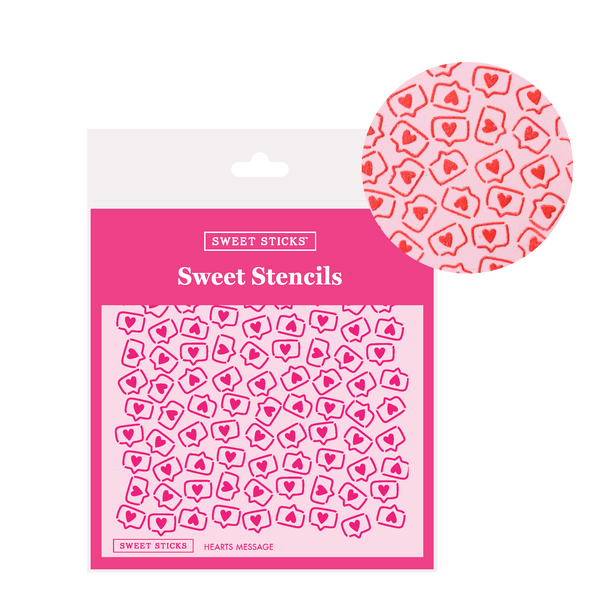 SWEET STICKS SWEET STENCILS - HEARTS MESSAGE