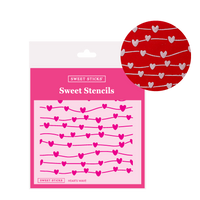 SWEET STICKS SWEET STENCILS - HEARTS WAVE