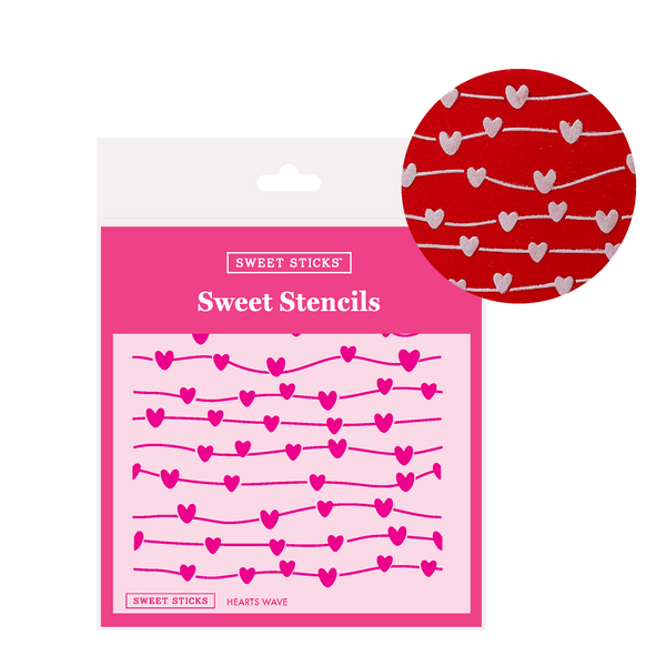 SWEET STICKS SWEET STENCILS - HEARTS WAVE