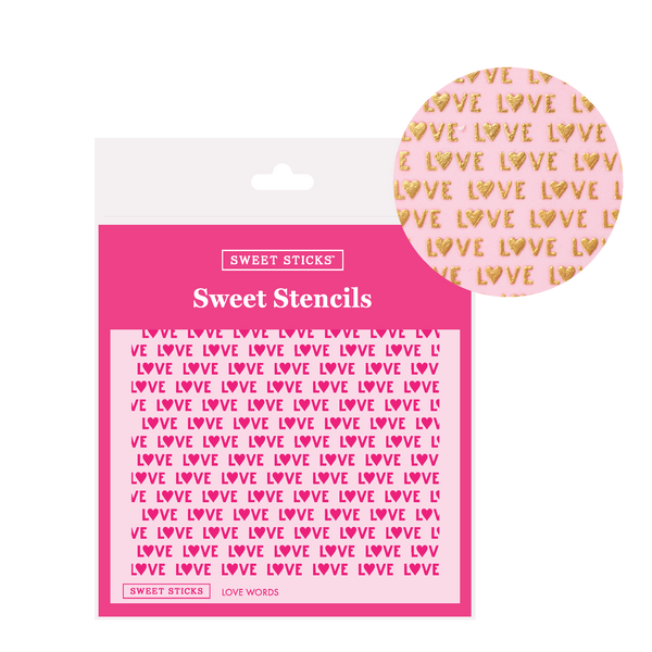 SWEET STICKS SWEET STENCILS - LOVE WORDS