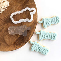 Twins Power Pop! stamp with matching bubble cutter