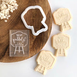 Easel Pop! Stamp with matching cutter-Wedding personalised