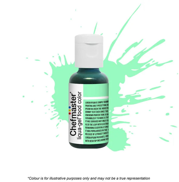 CHEFMASTER - MINT GREEN - LIQUA-GEL FOOD COLOUR - 0.70 OZ/20 GRAMS