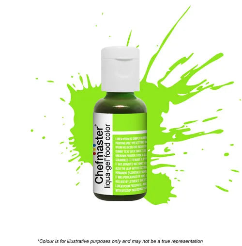 CHEFMASTER - NEON BRIGHT GREEN - LIQUA-GEL FOOD COLOUR - 0.70 OZ/20 GRAMS