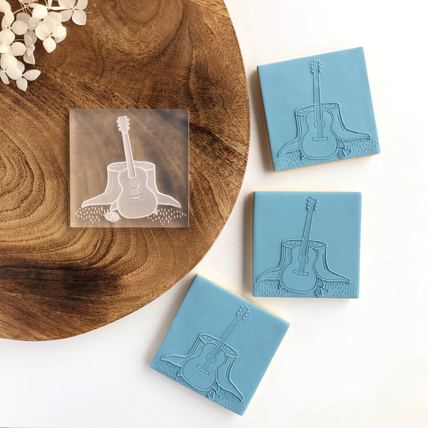 CLEARANCE - TREE STUMP with guitar POP STAMP