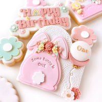 Happy Birthday Power Pop! stamp (DAISY FLOWER THEME)  with matching cutter