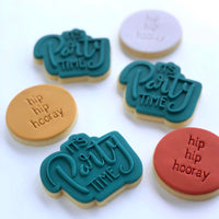 It’s Party Time Power Pop Stamp with matching bubble cutter