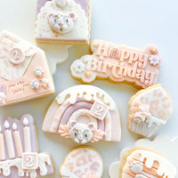 Happy Birthday Power Pop! stamp (DAISY FLOWER THEME)  with matching cutter