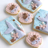 Clam shell impression stamp with matching cutter